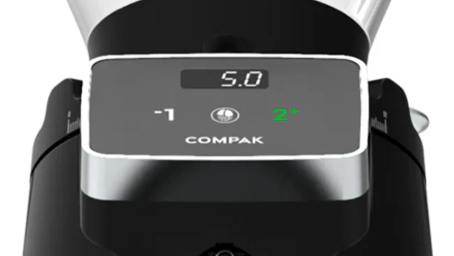 Compak Pro Coffee Grinder Product Digital Interface View