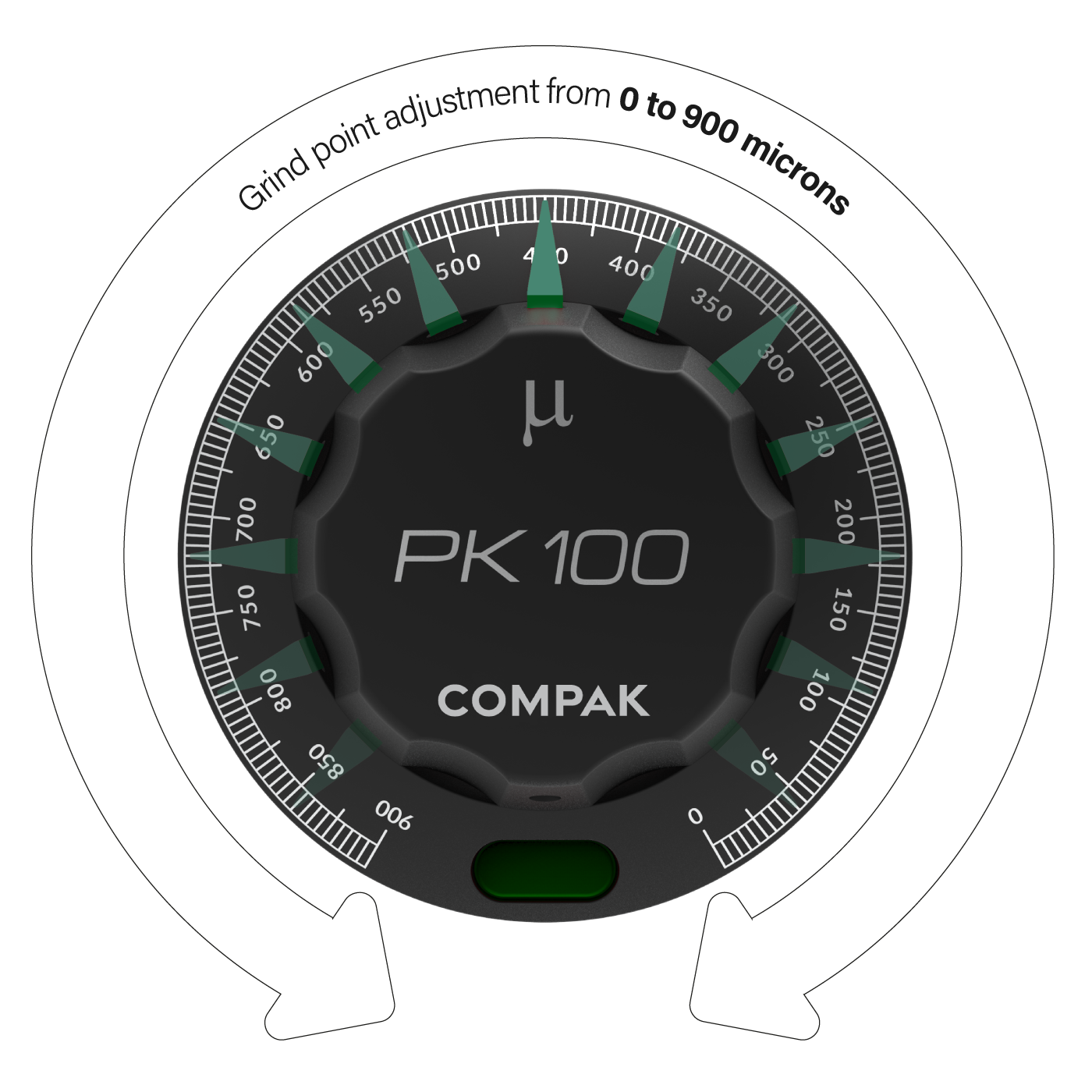 Compak PK100 Coffee Grinder Product Grind Adjustment Information View