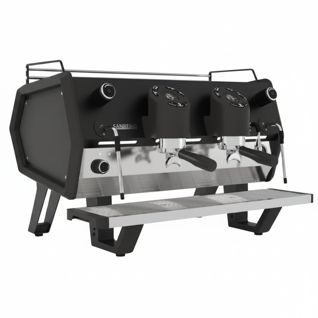 Sanremo D8 Pro Espresso Machine Colour Variant Black Front Facing View