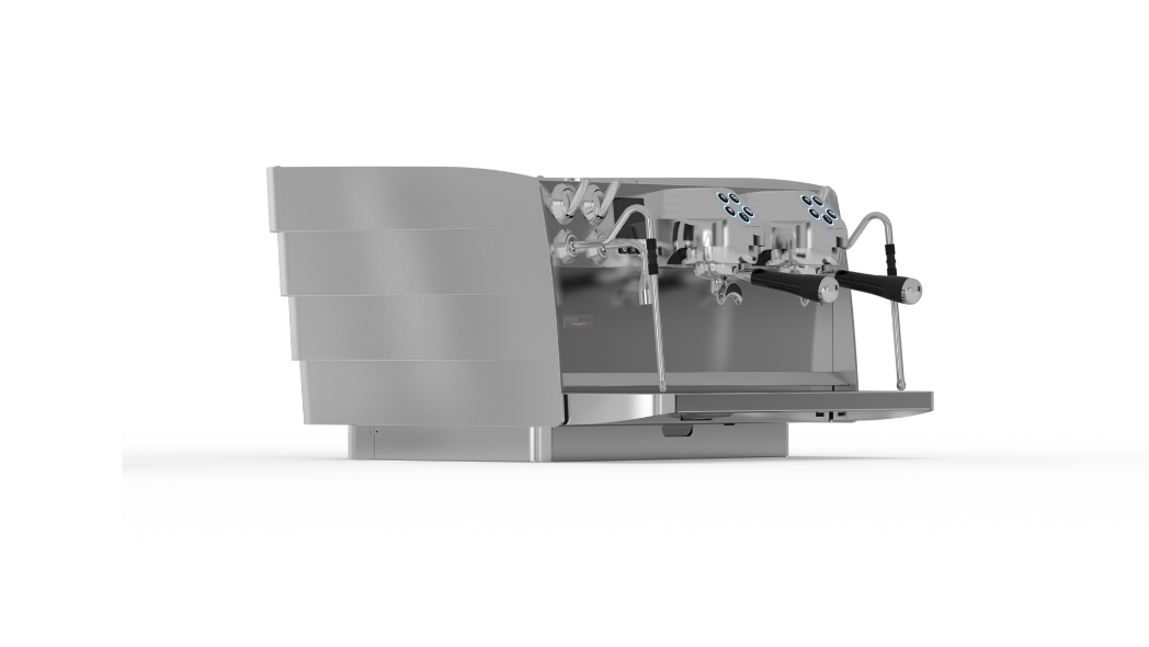 Victoria Arduino Tempo Neo 2 Group Espresso Machine Product Colour Variant Stainless Steel Front Angled View