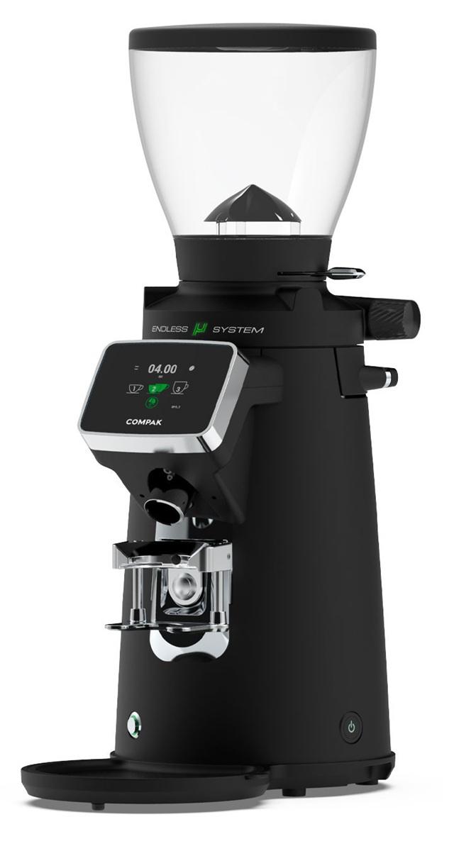 Compak F6 Lock and Load Coffee Grinder Product Colour Variant Black Front Facing View