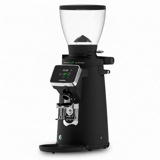 Compak F8 Espresso Grinder, Product Colour Black Side Facing View