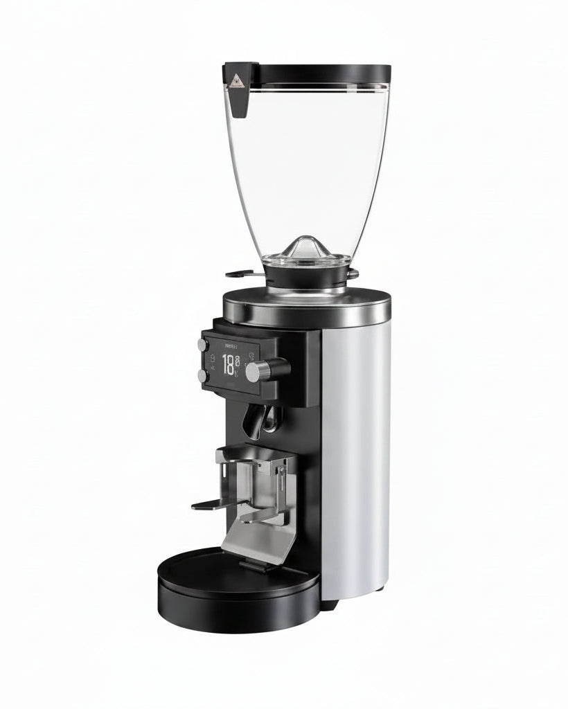 Mahlkönig E65S GbW Coffee Grinder Product Colour White Side Angle View
