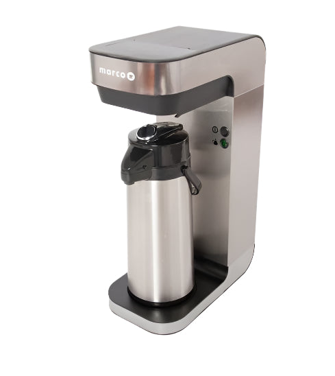 BRU F60M Filter Coffee Brewer Product Shown With Airpot Coffee Thermos