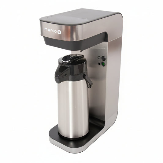 BRU F60M Filter Coffee Brewer Product Shown With Airpot Coffee Thermos