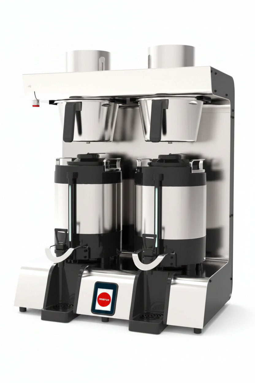Jet 6 Twin Filter Coffee Brewer and Portable Urns Front Facing View