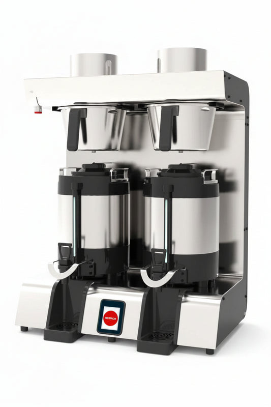 Jet 6 Twin Filter Coffee Brewer and Portable Urns Front Facing View