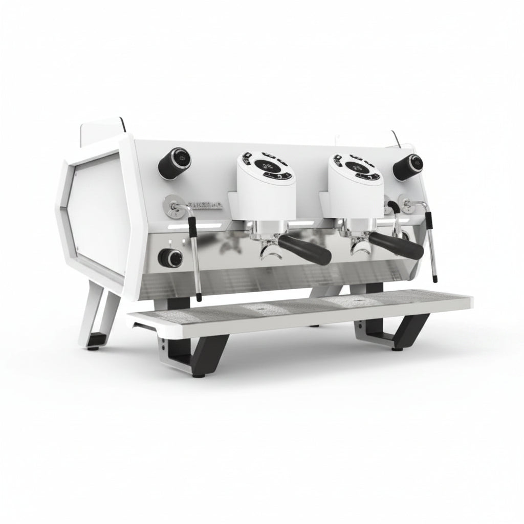 Sanremo D8 2 Group Espresso Coffee Machine Product Colour Variant White Front Facing View