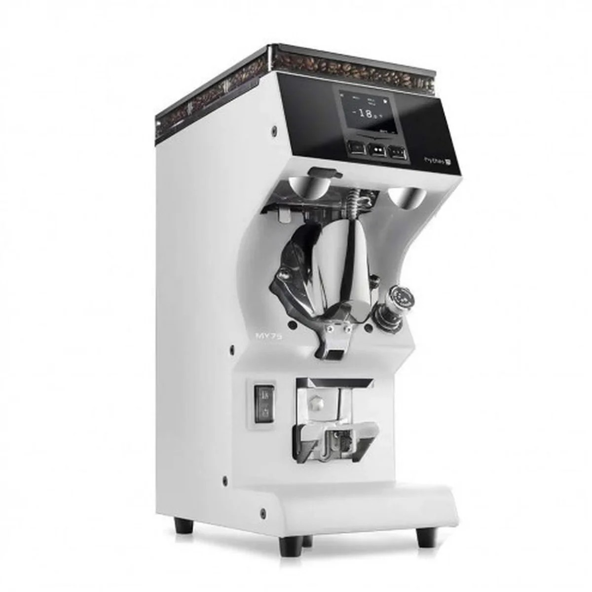 Victoria Arduino MYG75 Espresso Coffee Grinder Front Colour Variant White Side Facing View
